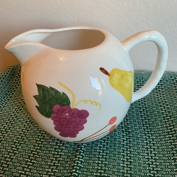 Vintage Other - Vintage hand painted ceramic fruit pitcher country farmhouse kitchen decor